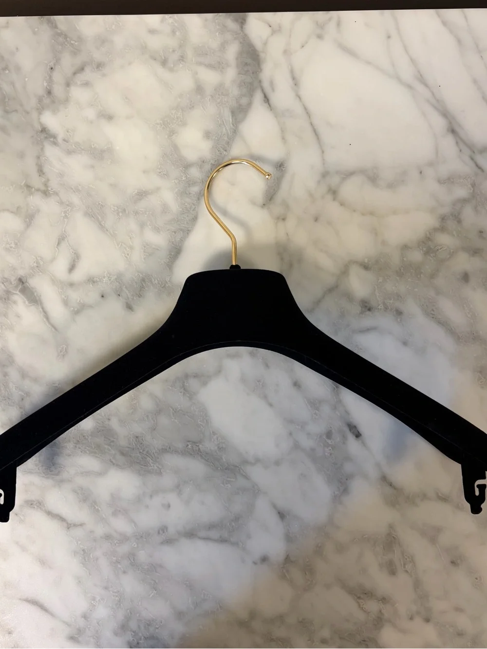 Authentic CHANEL Black Velvet Hanger Gold CC Logo
